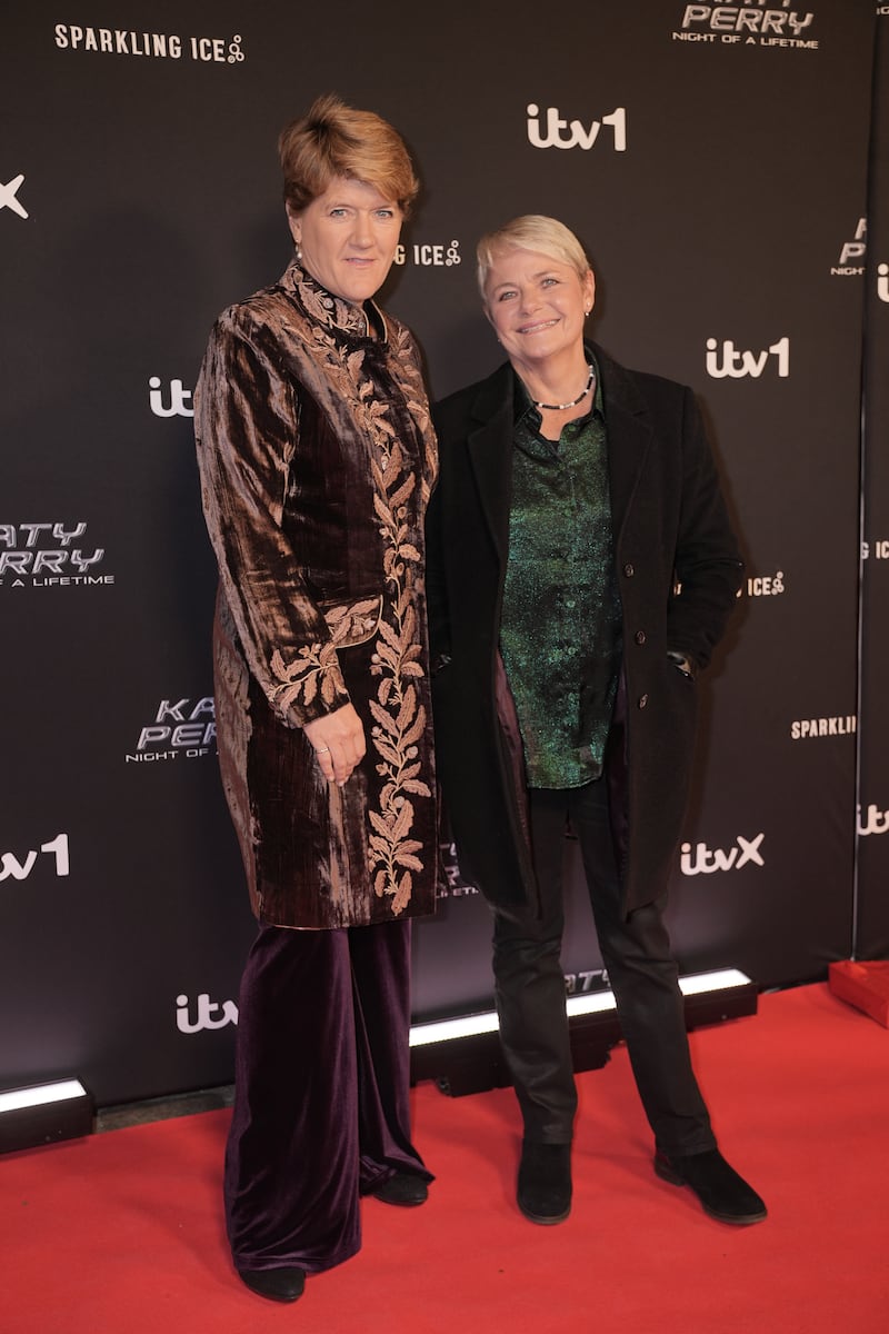 Clare Balding (left) and Alice Arnold arrive for the ITV music special