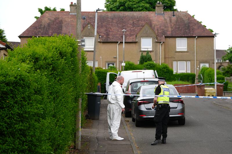 The scene in Fernieside Crescent, Edinburgh