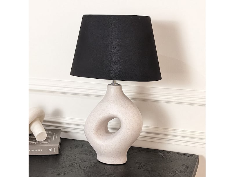 Romford Cream & Black Abstract Lamp, £79, Rowen Homes