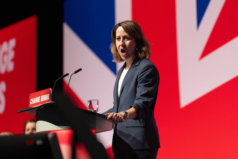 Work and Pensions Secretary Liz Kendall delivering her keynote address to the Labour Party Conference in Liverpool