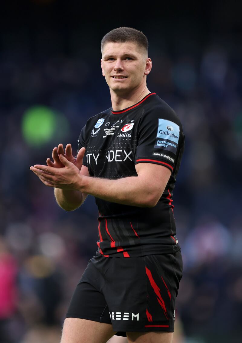 Saracens fly-half Owen Farrell, pictured, was cleared out by Stephan Lewies but the latter escaped further punishment