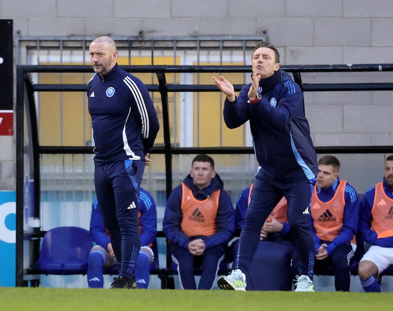 Glenavon manager Paddy McLaughlin (left) took over from Stephen O'Donnell earlier in the season