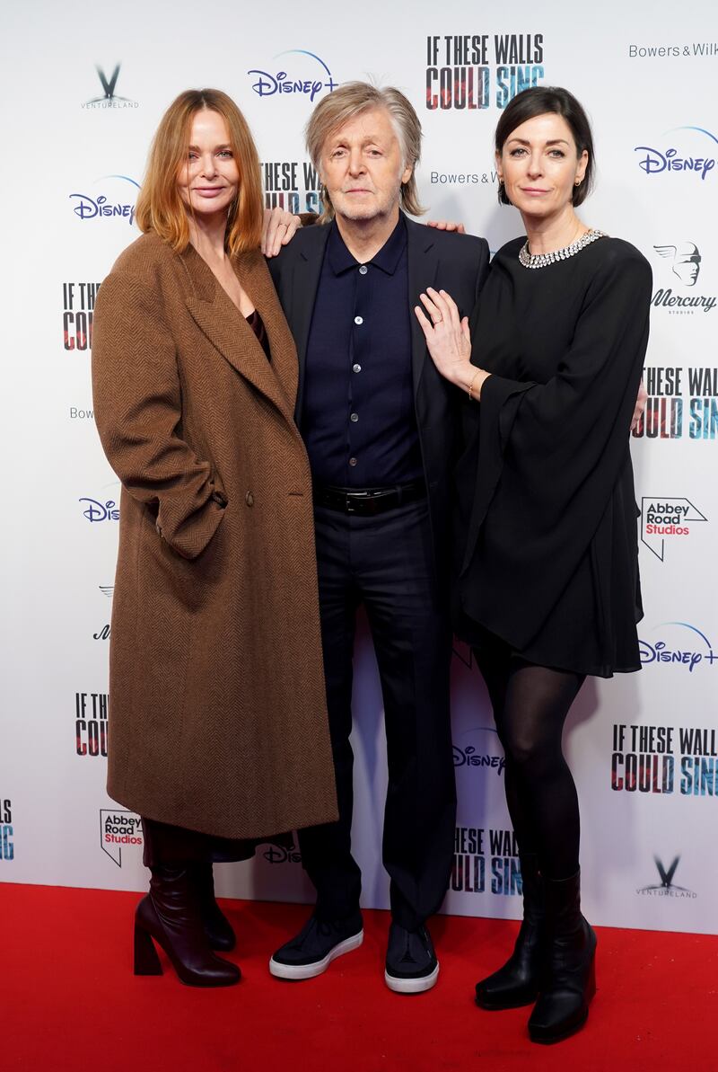 Sir Paul McCartney with his daughters Stella and Mary