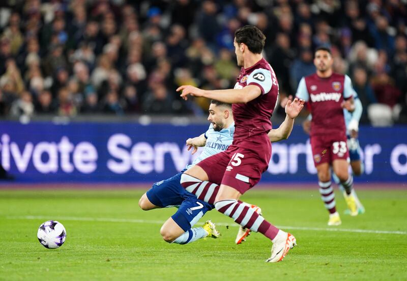 Neal Maupay pulled a goal back for the visitors .