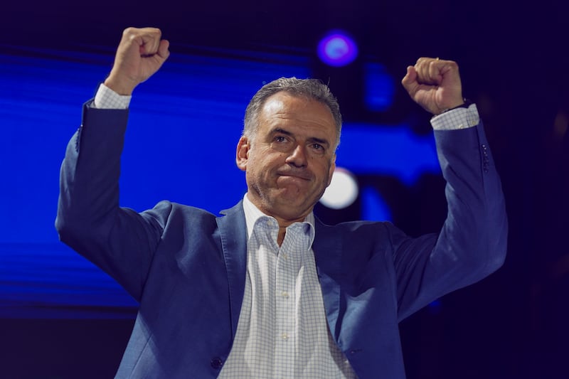 Presidential candidate Yamandu Orsi holds his closing rally (Matilde Campodonico/AP)