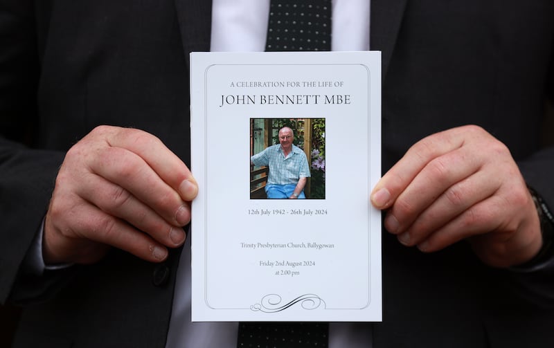 The order of service for the funeral of John Bennett