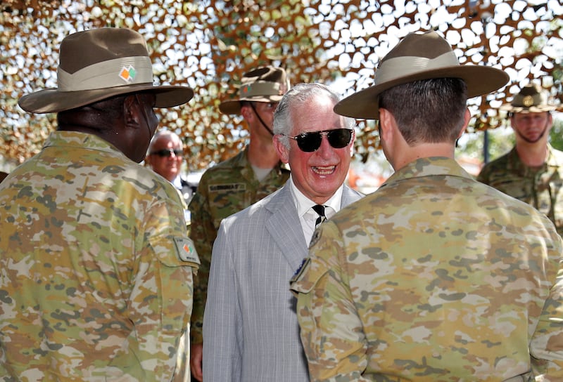 Charles meting Australian troops in Darwin during a previous visit to the country