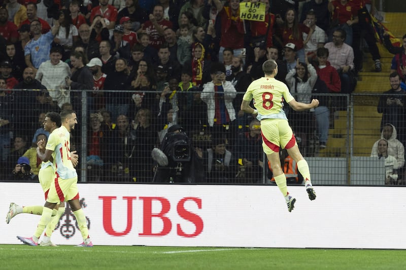 Fabian Ruiz, right, scored twice (Salvatore Di Nolfi/Keystone via AP)