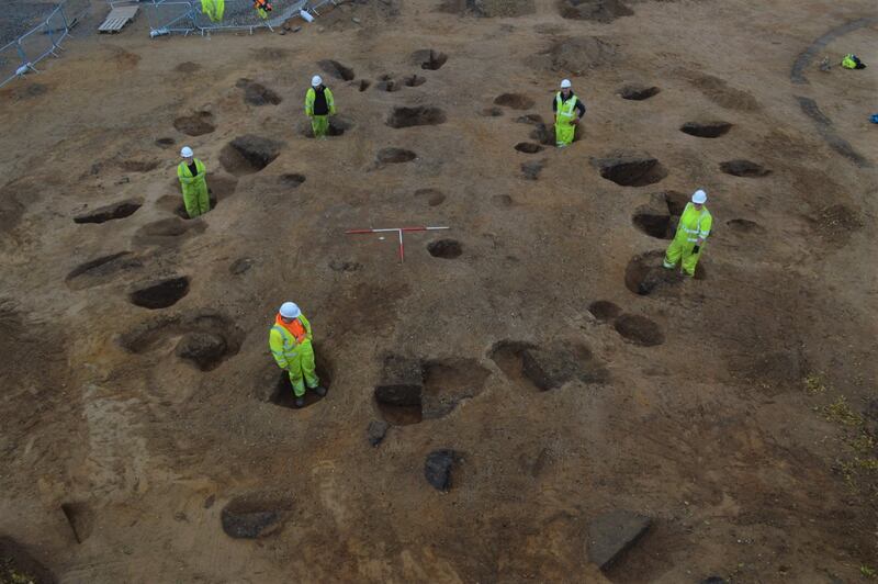 The 16 roundhouses on the site survived as circular arrangements of post-holes