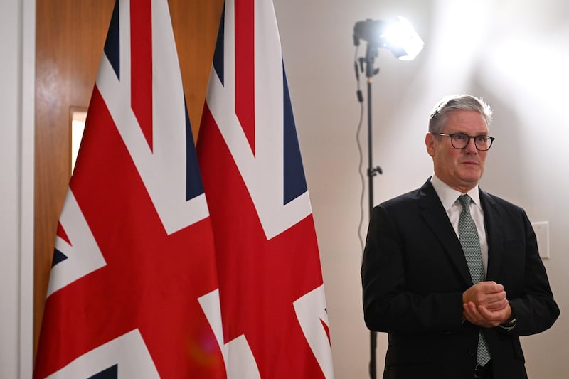 Sir Keir Starmer gives a media interview ahead of addressing the United Nations General Assembly in New York