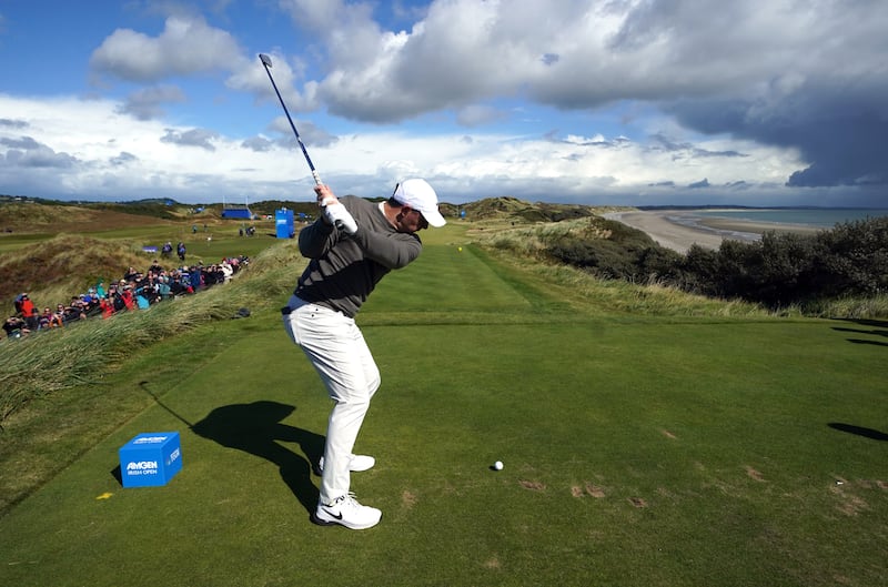 Rory McIlroy tees off the 3rd during the Amgen Irish Open 2024 Pro-Am at Royal County Down. PICTURE: BRIAN LAWLESS/PA