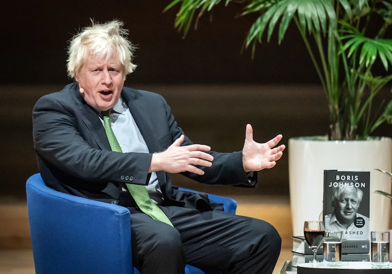 Boris Johnson at the Bridgewater Hall in Manchester