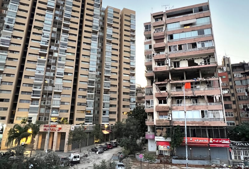 Damaged apartments in Beirut (Hussein Malla/AP)