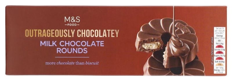 Box of Marks & Spencer Outrageously Chocolatey Milk Chocolate Rounds