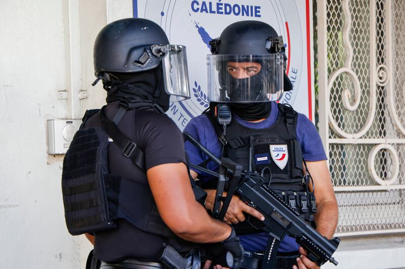 Police meet with the French president in riot-hit New Caledonia (Ludovic Marin/AP)