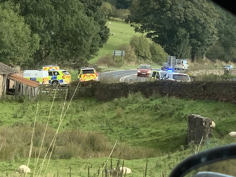 Police at the farm in the Warcop area of Cumbria