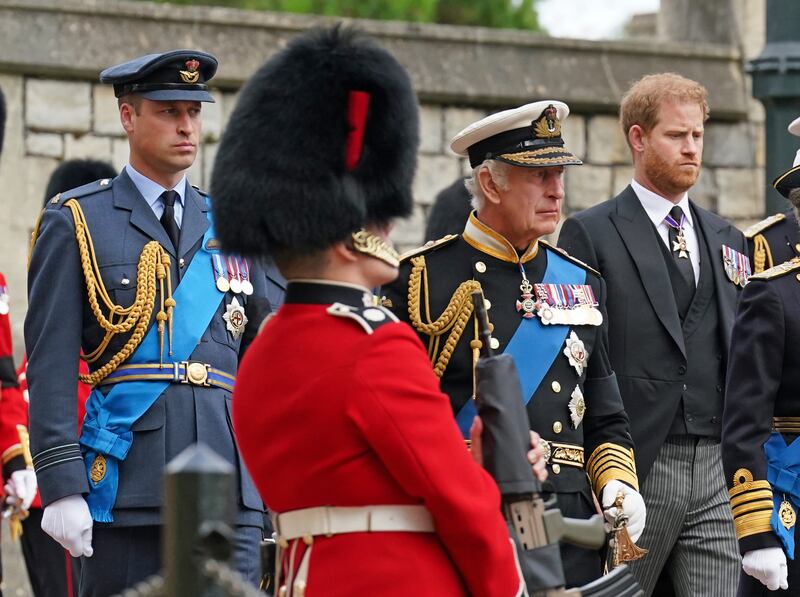 The Prince of Wales, the King and the Duke of Sussex