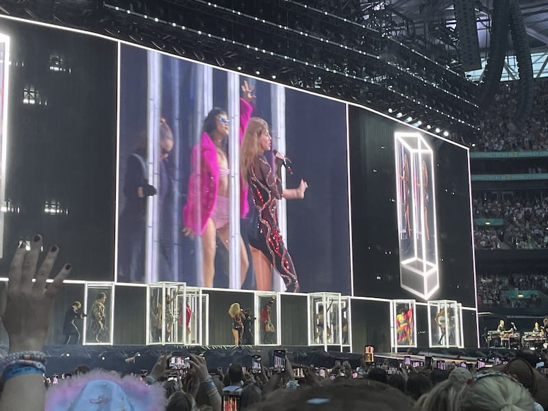 Taylor Swift at her Eras Tour at Wembley Stadium in London.