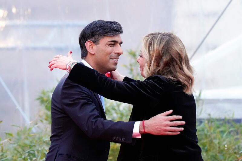 Prime Minister Rishi Sunak met with his Italian counterpart Giorgia Meloni on Saturday (Alessandra Tarantino/AP)