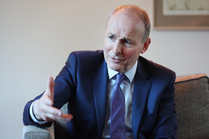 Tanaiste Micheál Martin speaks to The Irish News in Belfast.
PICTURE COLM LENAGHAN