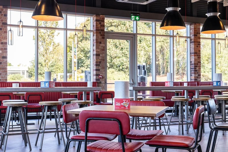 The interior of Slim Chicken’s new restaurant at Sprucefield Park.