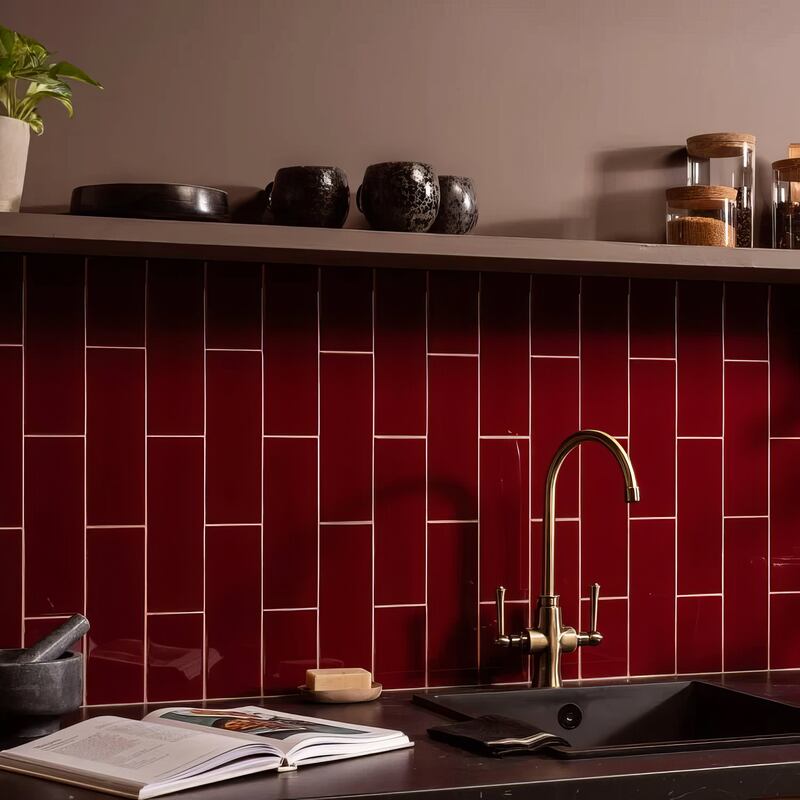 Burgundy Large Brick Tiles, £46.95 per box, Hyperion Tiles