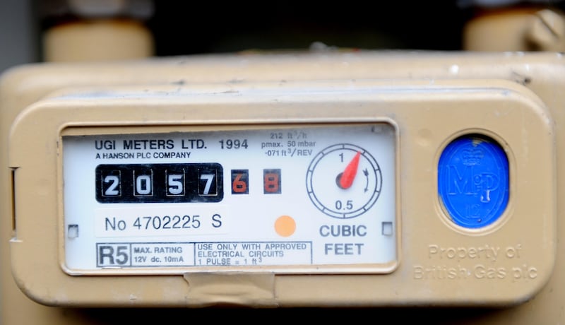 A reading on a domestic household gas meter