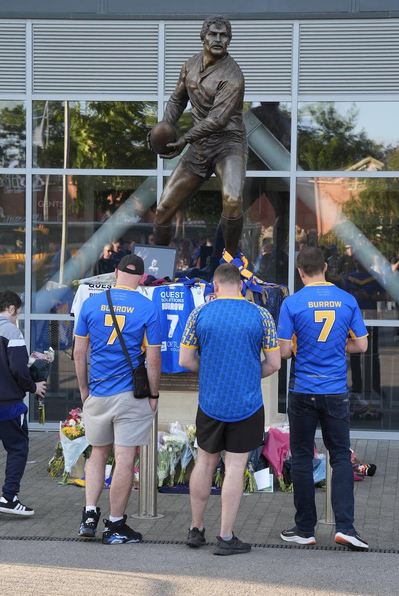 Fans at Headingley Stadium in Leeds after the death of Rob Burrow