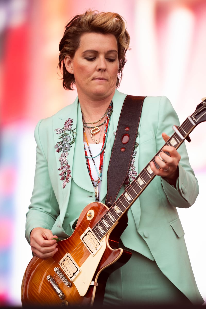 Brandi Carlile performing on stage at BST Hyde Park in London, ahead of headline act Stevie Nicks