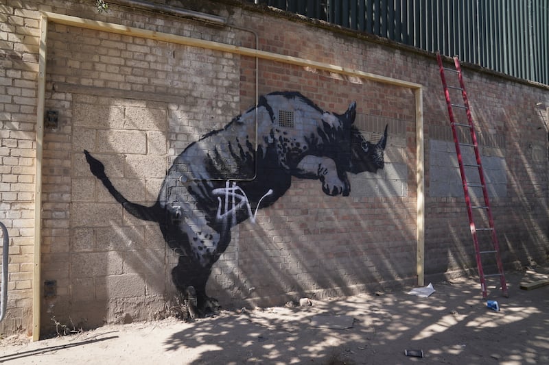 One of Banksy’s pieces unveiled this summer was defaced