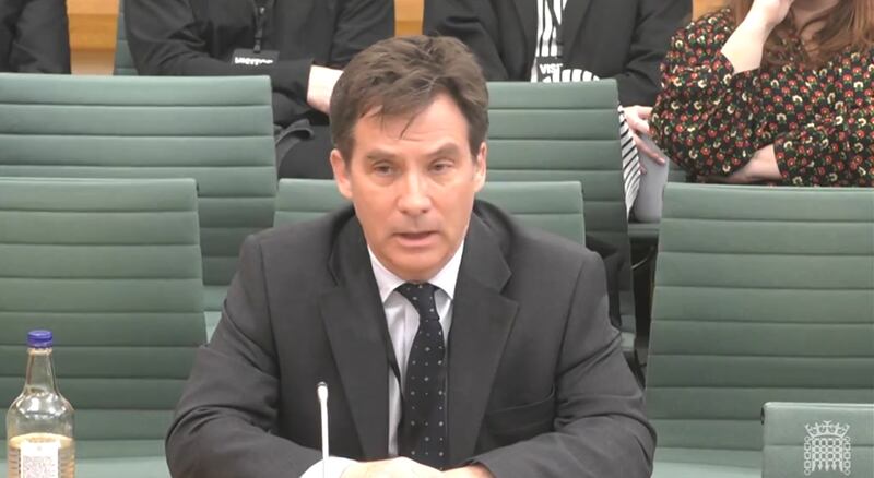 Director James Hawes giving evidence on British film and high-end television to the Culture, Media and Sport Committee.