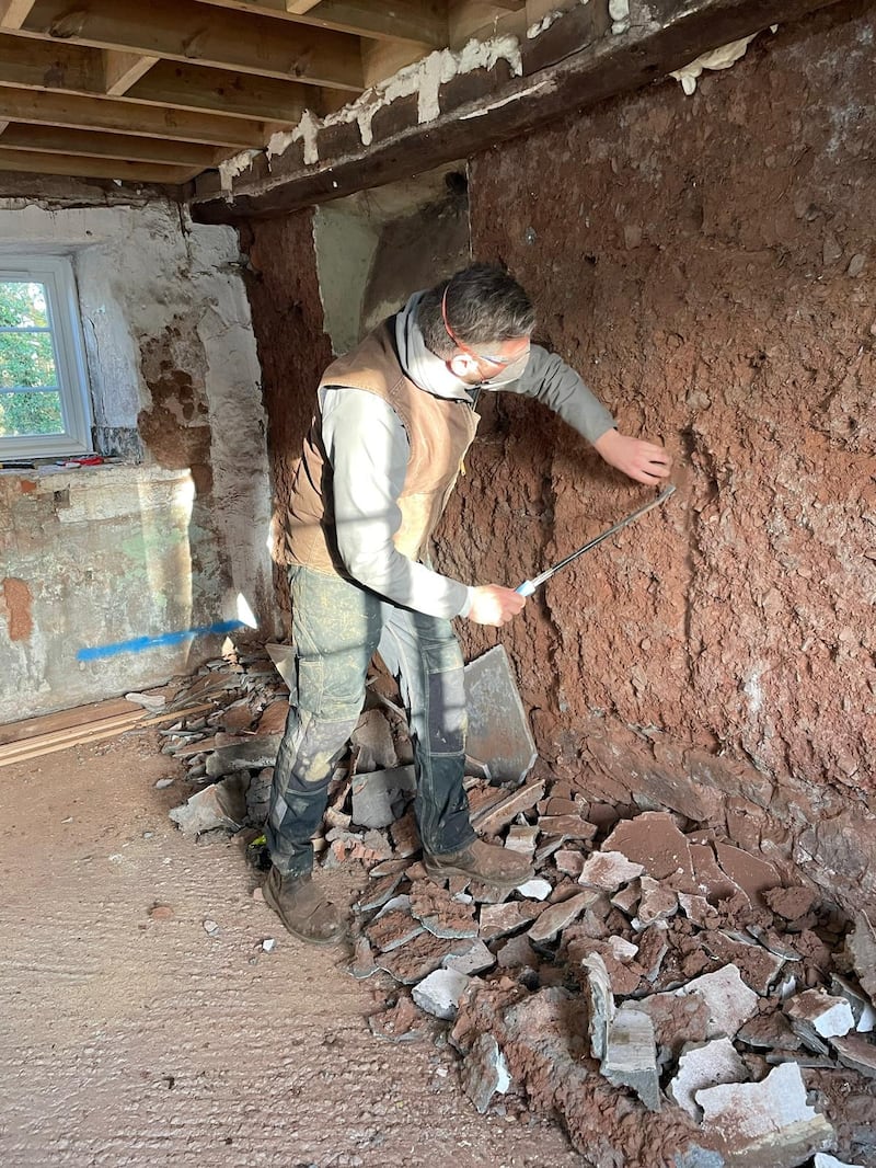 The process of renovating the medieval farmhouse was a long one