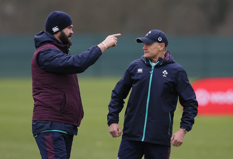 Andy Farrell, left, is set to be reunited with Joe Schmidt