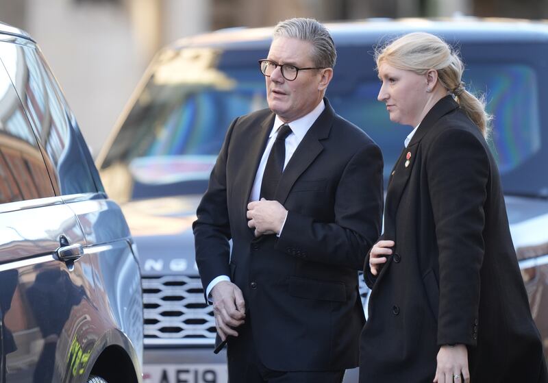 Prime Minister Sir Keir Starmer attending the funeral service