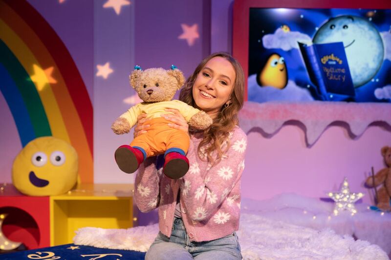 Ayling-Ellis as the first celebrity to sign a CBeebies bedtime story in British Sign Language (James Stack/BBC)