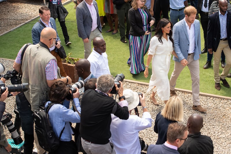 The Duke and Duchess of Sussex after a visit to the Tembisa township in Johannesburg during their tour of South Africa