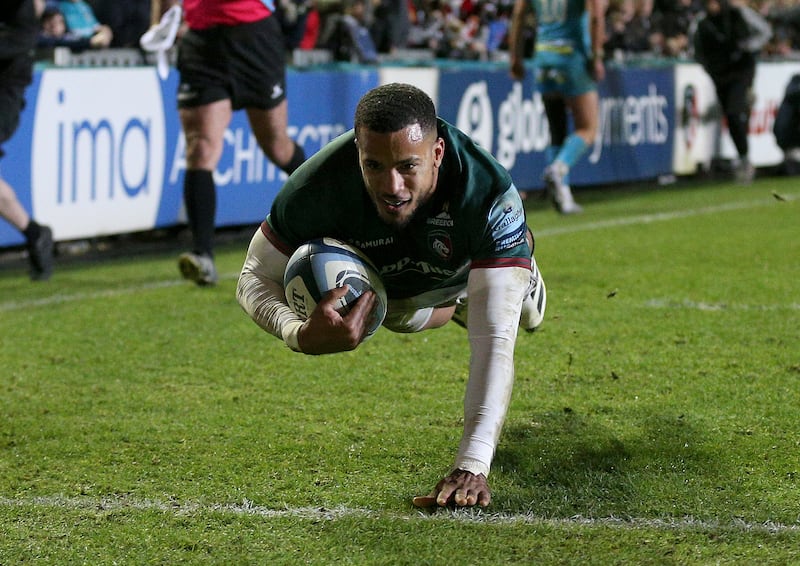 Anthony Watson scores for Leicester against Gloucester