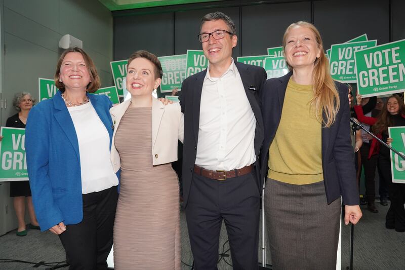 Green Party parliamentary candidates (left to right) Ellie Chowns, Carla Denyer, Adrian Ramsay and Sian Berry