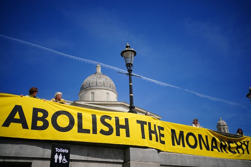 The protest took place before the first anniversary of the King’s coronation