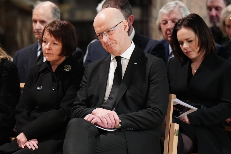 John Swinney was among those who attended a memorial service for Alex Salmond in November