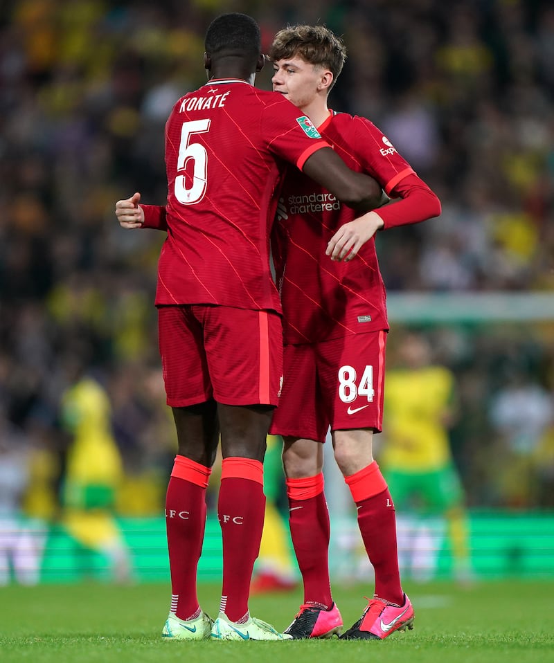 Ibrahima Konate and Conor Bradley have returned to training after long injury lay-offs