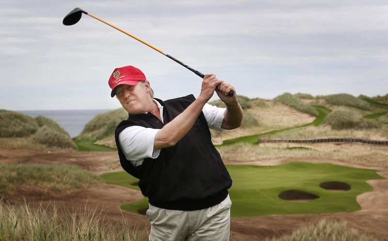 Donald Trump on a previous visit to the Menie estate in Aberdeenshire