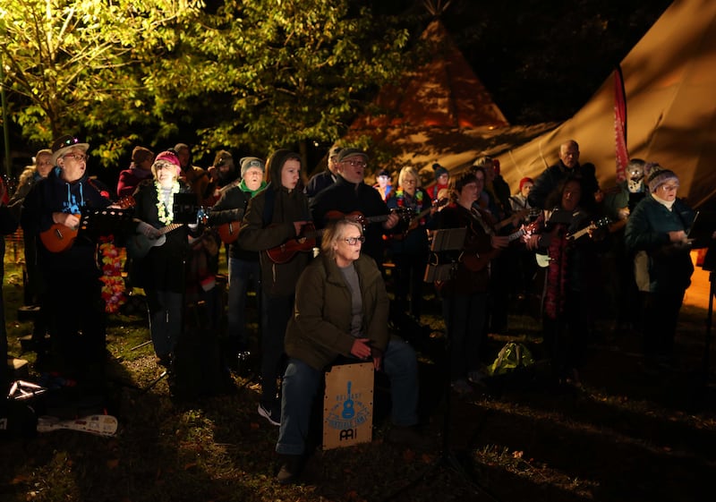 The big sleep out at Stormont  to raise awareness of homelessness.
PICTURE COLM LENAGHAN