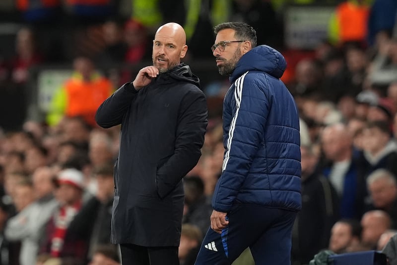 Van Nistelrooy, right. returned to Old Trafford as one of Erik ten Hag’s assistants this summer