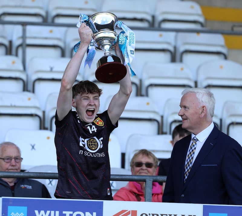 Down's Barra McEvoy at the end of  the Electric Ireland GAA Football All-Ireland Minor Champoionship Tier 3 Final betweeen Down and Westmeath at Kingspan Breffni Cavan on 06-08-2024. Pic Philip Walsh