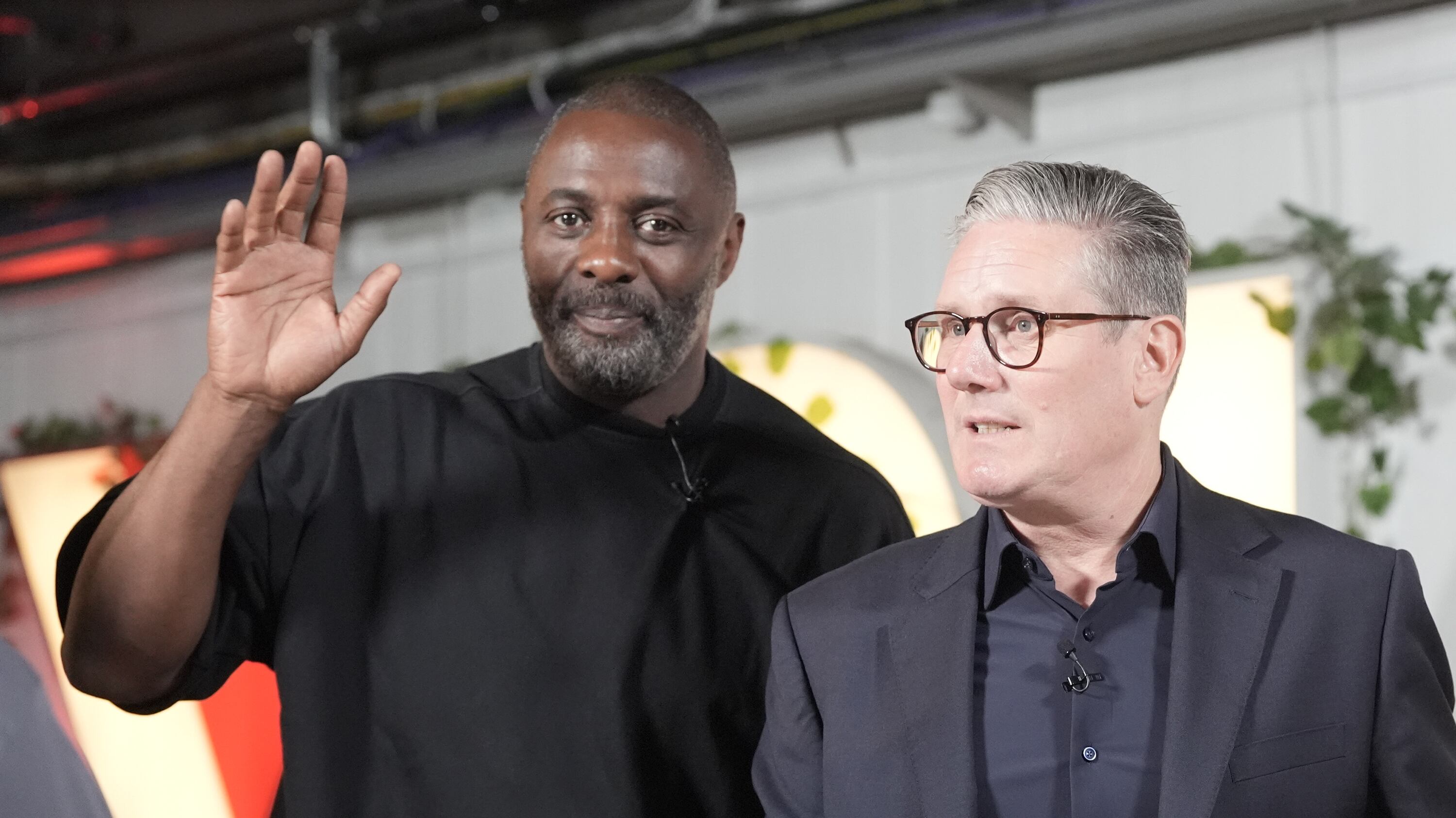 Idris Elba and Labour leader Sir Keir Starmer meet families of knife crime victims at the Lyric Theatre in Hammersmith, west London