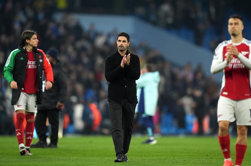 Mikel Arteta’s Arsenal drew 2-2 at Manchester City on Sunday