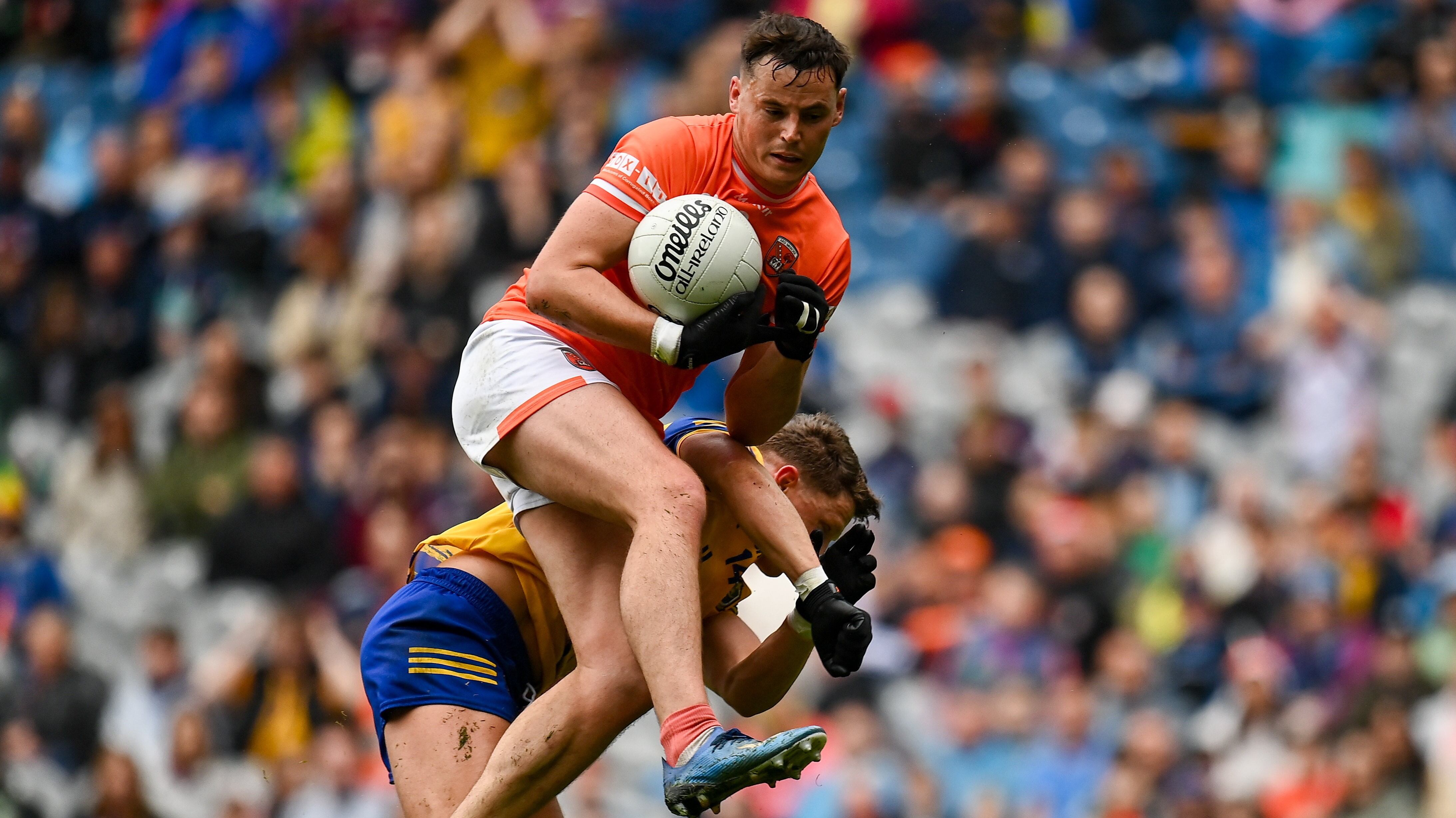 Armagh full-back Aaron McKay cuts out a Roscommon attack in the All-Ireland quarter-final. Picture: Sportsfile