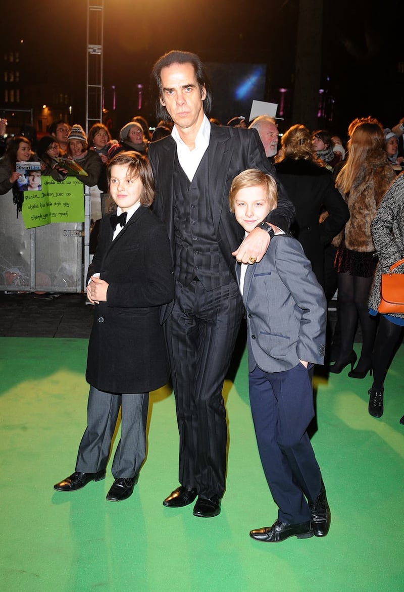 Nick Cave with two of his children Luke and Jethro