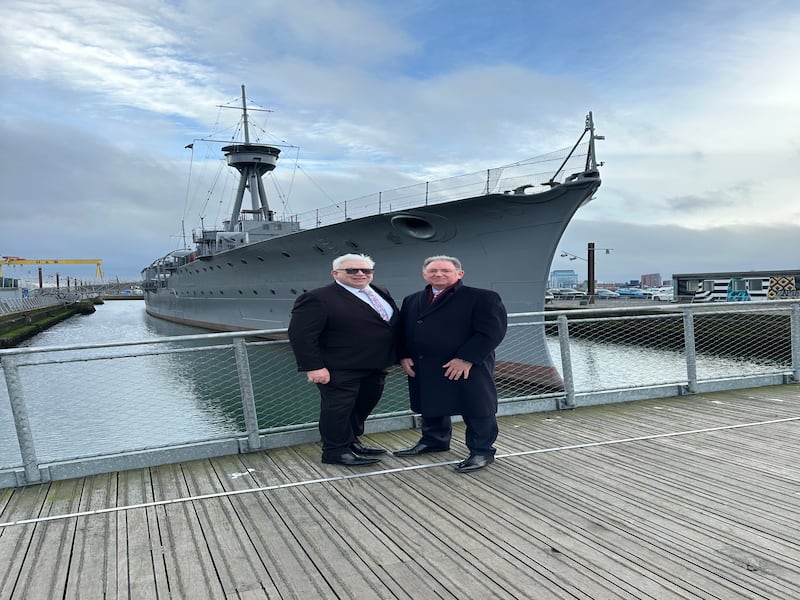 Former Harbour Commissioner Noel Brady and Commodore Martin Quinn